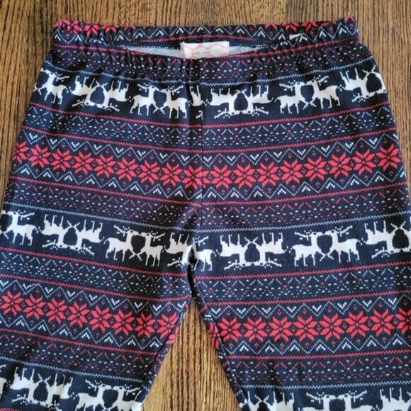 Pink Rose Holiday Tights Reindeer Print Leggings - Picture 4 of 11